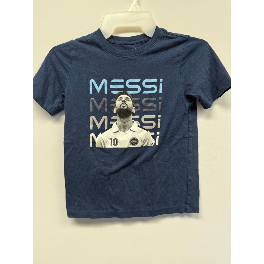 Messi Collection Boys Navy Blue Graphic T-Shirt Soccer Lionel Messi Size S 6/7
